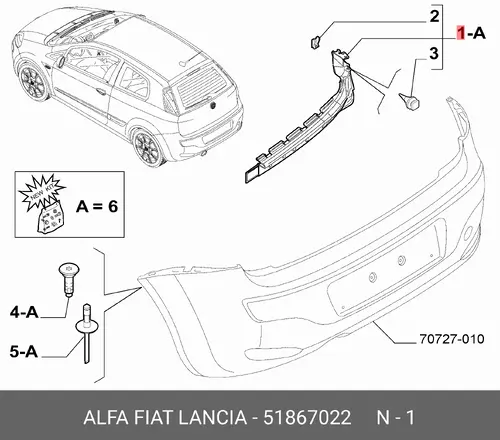 КРОНШТЕЙН БАМПЕРА 51867022 FIAT