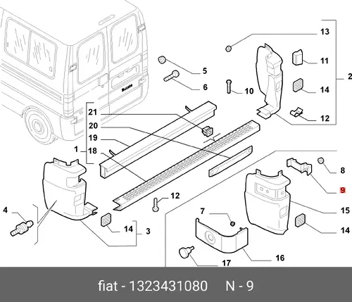 1323431080 КРОНШТЕЙН БАМПЕРА FIAT