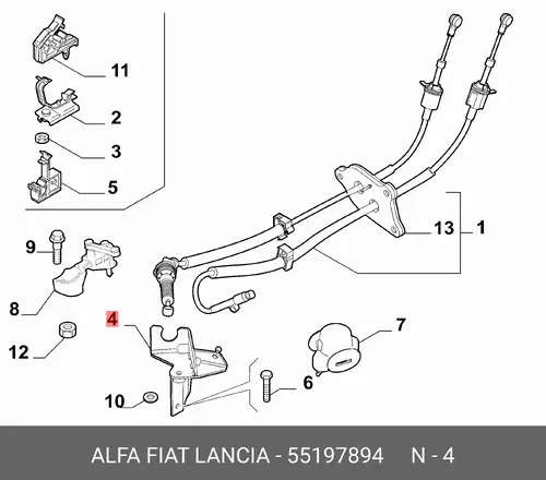 кронштейн двигателя 55197894 FIAT