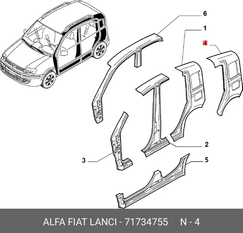 Крыло FIAT 71734755
