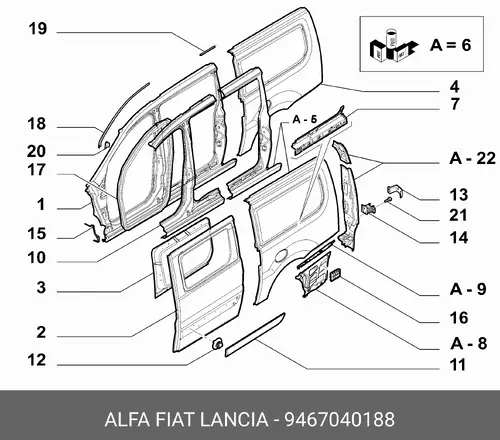 Крыло FIAT 9467040188