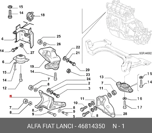  КРОНШТЕЙН ОПОРЫ 46814350 FIAT