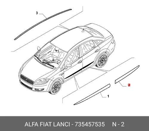 Молдинг 735457535 FIAT