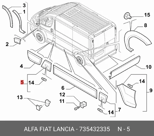 МОЛДИНГ 735432335 FIAT