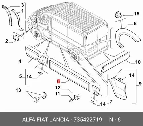  МОЛДИНГ ПРАВ. 735422719 FIAT
