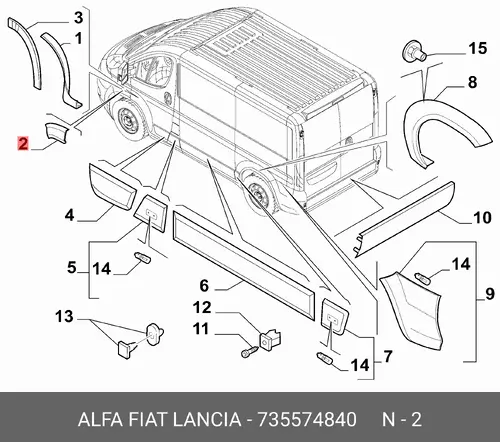 молдинг крыла 735574840 FIAT