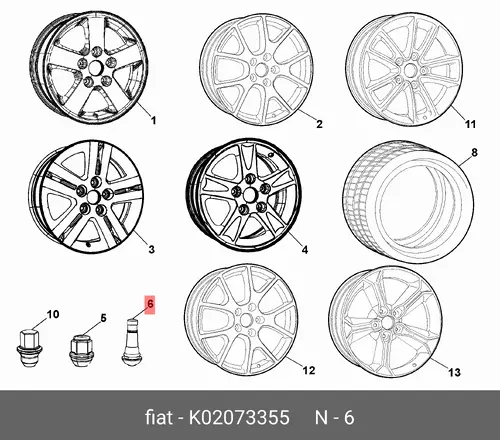 НИППЕЛЬ КОЛЕСНЫЙ K02073355 FIAT