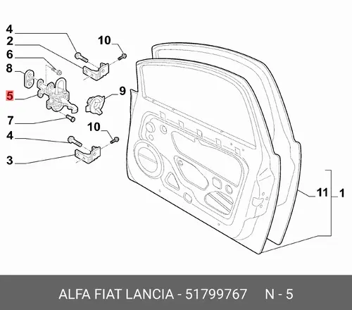 51799767 ОГРАНИЧИТЕЛЬ ДВЕРИ FIAT