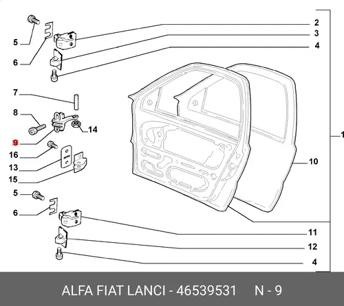  ОГРАНИЧИТЕЛЬ ДВЕРИ. 46539531 FIAT