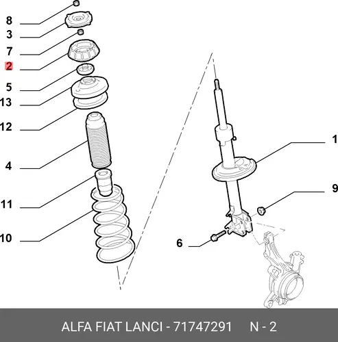 ОПОРА АМОРТИЗАТОРА 71747291 FIAT