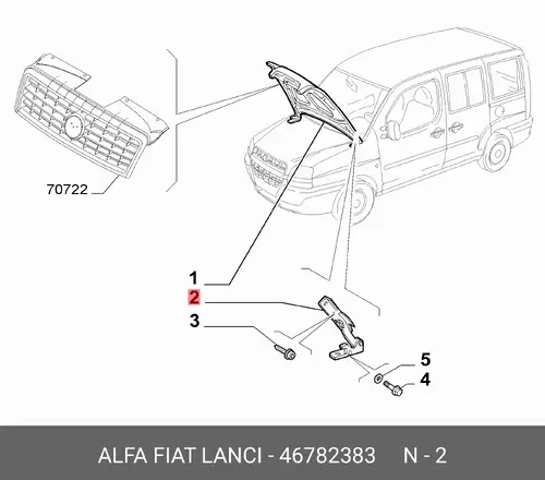 Петля капота прав 46782383 FIAT