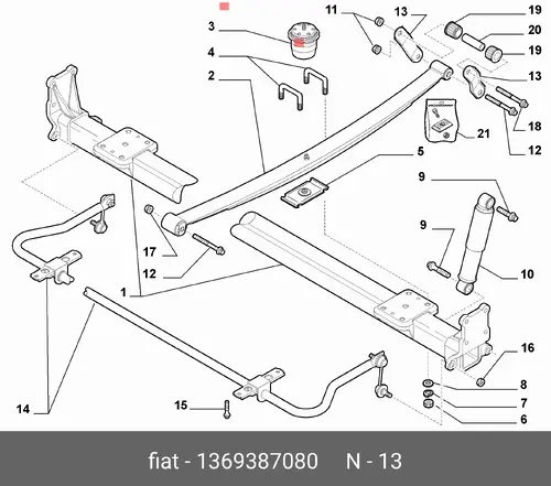 ПЕТЛЯ РЕССОРЫ 1369387080 FIAT