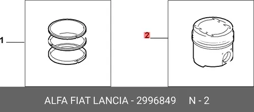 поршень,кольцо,п.палец,кл.Е+0.0 2996849 FIAT