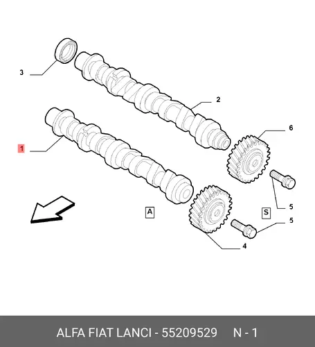 Распредвал FIAT 55209529