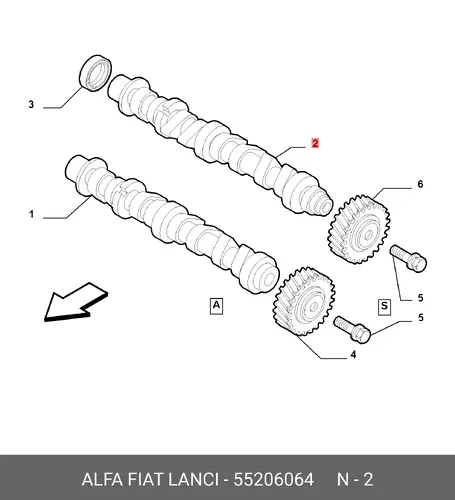 Распредвал FIAT 55206064
