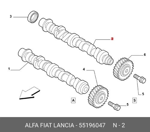 Распредвал FIAT 55196047