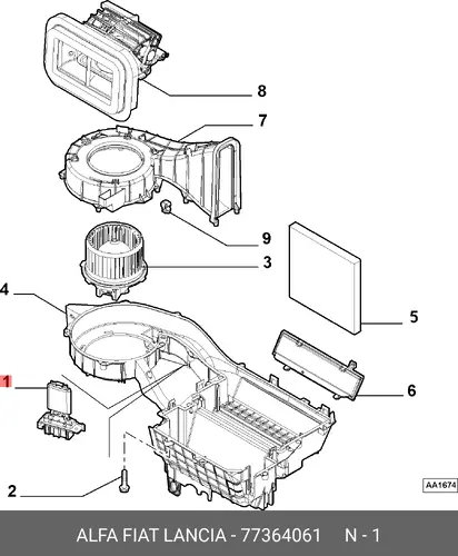 РЕЗИСТОР ЭЛЕКТРОМОТОРА ПЕЧКИ 77364061 FIAT
