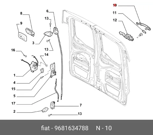 Ручка двери FIAT 9681634788
