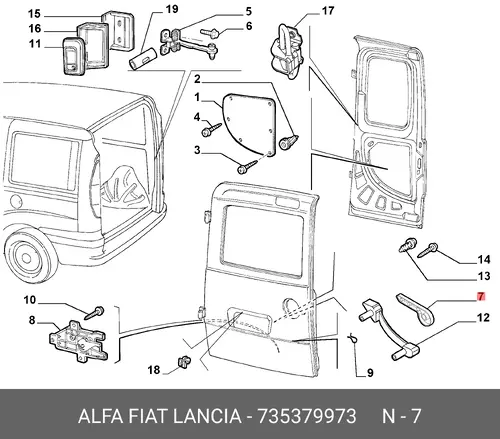 Ручка двери FIAT 735379973