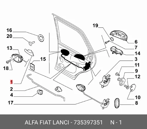 Ручка двери FIAT 735397351