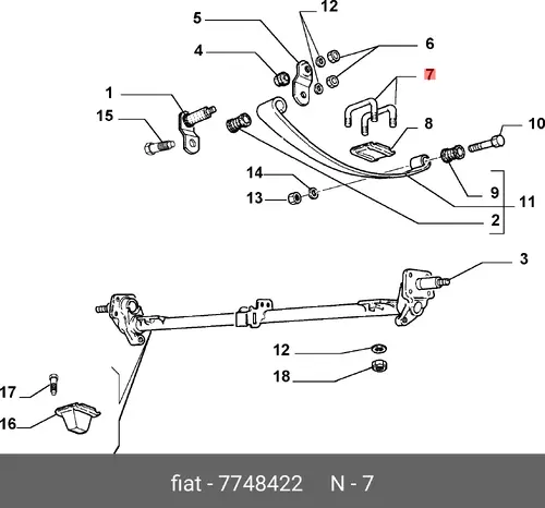 Стремянка рессоры FIAT 7748422