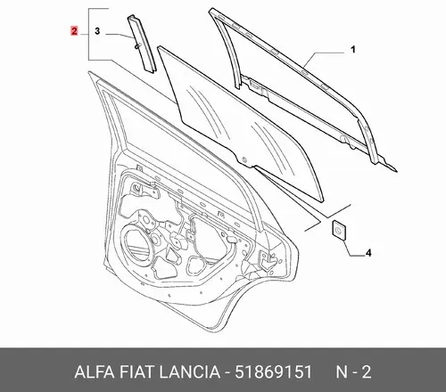 стекло боковое 51869151 FIAT