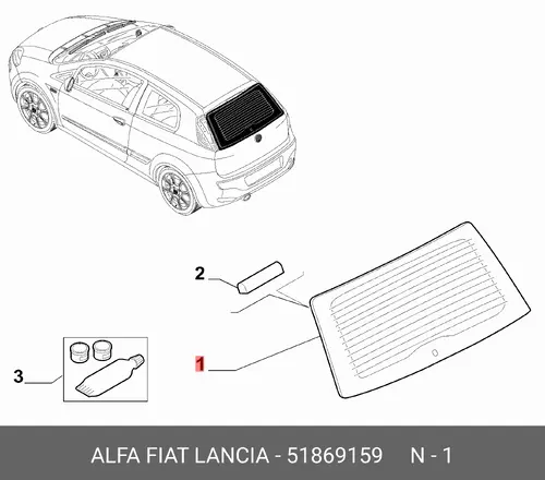 стекло боковое 51869159 FIAT