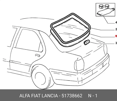  51738662 СТЕКЛО ЗАДНЕЕ FIAT