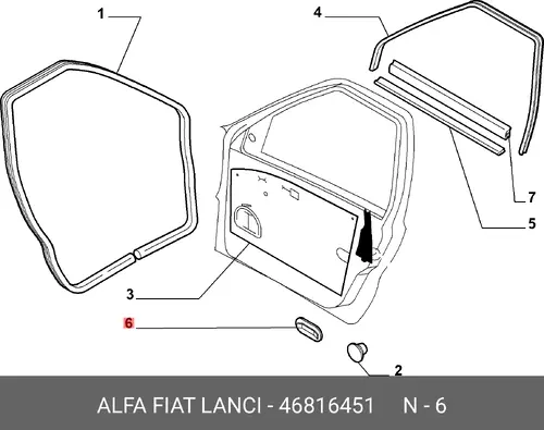 Уплотнитель двери FIAT 46816451