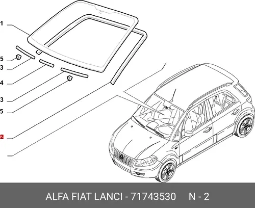 уплотнитель лобового стекла 71743530 FIAT