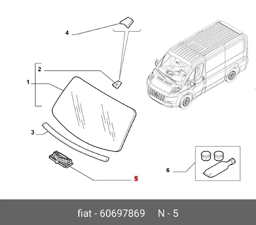  УПОР СТЕКЛА 60697869 FIAT