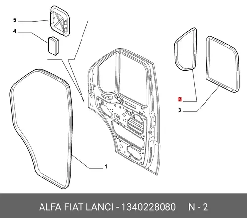Уплотнитель стекла двери 1340228080 FIAT