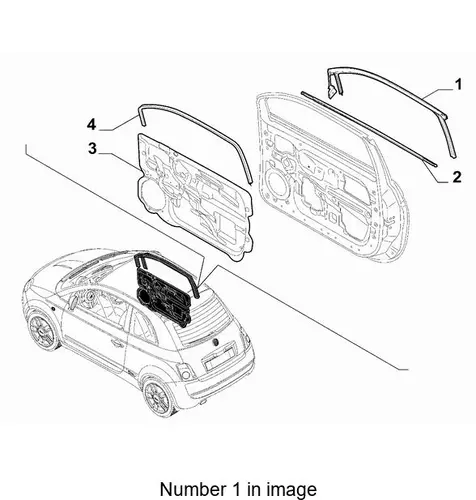 уплотнитель стекла двери 51871744 FIAT