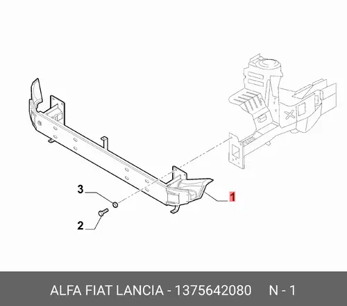 Усилитель бампера FIAT 1375642080