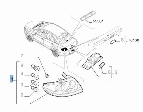 Фонарь задний FIAT 51869227