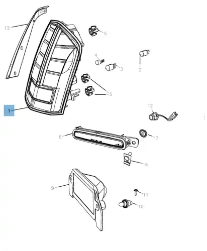 Фонарь задний FIAT K68154611AD