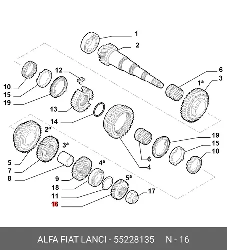 Шестерня КПП FIAT 55228135