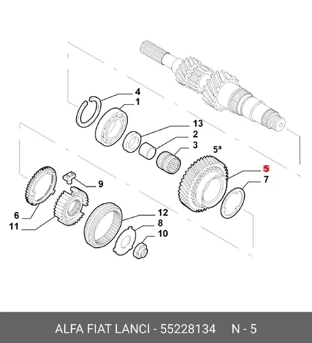 Шестерня КПП FIAT 55228134