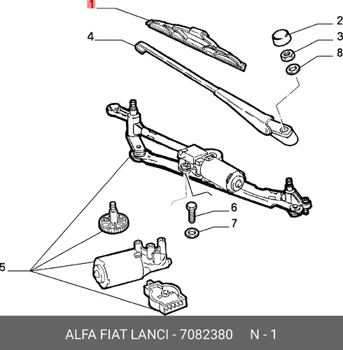Щетка стеклоочистителя 7082380 FIAT