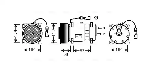 компрессор кондиционера DAF DFK057 AVA
