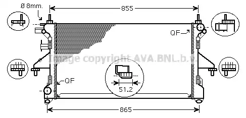Радиатор кондиционера (конденсатор) AVA FTA2399