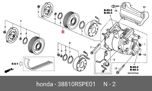 Компрессор 38810RSPE01 HONDA