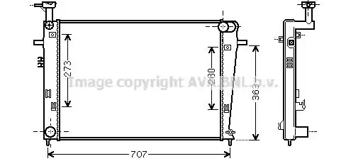 Радиатор системы охлаждения двигателя AVA HY2275