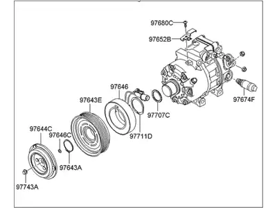 компрессор кондиционера Hyundai Elantra 06> 977012H102