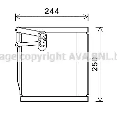 Evaporator, air conditioning KAV199 AVA