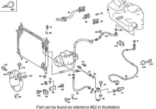 Condenser ! \86>91 MB 560 SEC 5.6L V8 126 830 25 70