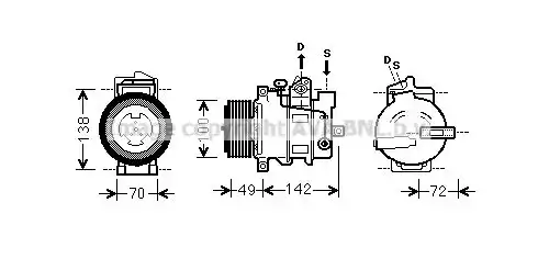компрессор кондиционера!\ MB Sprinter 2.2 CDI 06> MSAK566 AVA
