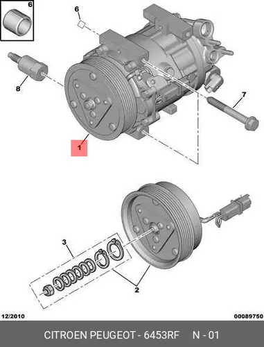 Компрессор, кондиционер 6453 RF PSA