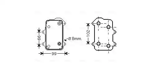 Oil Cooler, engine oil PR3063 AVA