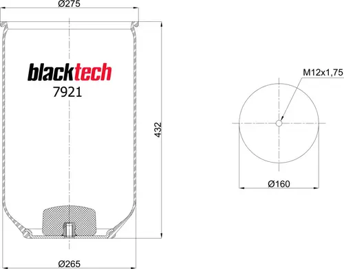 Пневмоподушка BLACKTECH RML7921SP